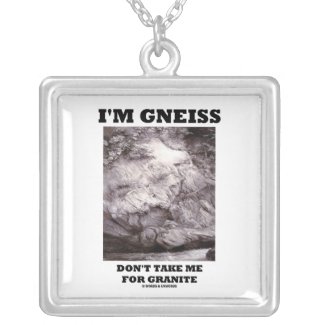 I'm Gneiss Don't Take Me For Granite (Rock Humor) necklace