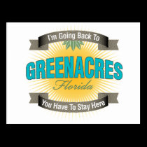 I'm Going Back To (Greenacres) postcards