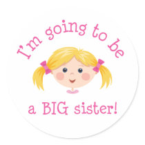 Im going to be a big sister - blond hair sticker
