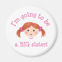 Im going to be a big sister - red hair magnets