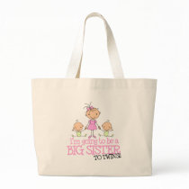 I'm Going to Be a Big Sister to TWINS Canvas Bags