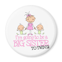 I'm Going to Be a Big Sister to TWINS Refrigerator Magnets