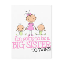 I'm Going to Be a Big Sister to TWINS Postcard
