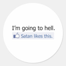 I'm going to hell round sticker