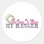 I'm Going To Marry My Ranger Round Stickers