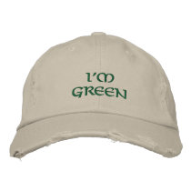 I'm Green Embroidered Hat
