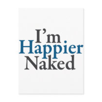 I'm happier naked postcards