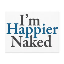 I'm happier naked postcards