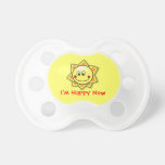 I'M HAPPY NOW Cute Yellow Smiling Sun pacifiers
