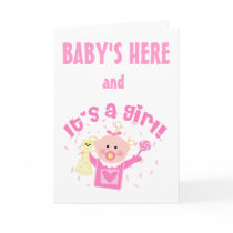 I'm Here Girl Baby / Infant Announcement Card by jamiecreates1 I'm Here Girl Baby / Infant Announcement Card
