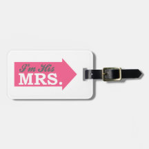 I'm His Mrs. (Hot Pink Arrow) Tags For Bags