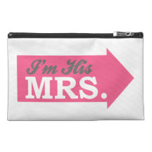 I'm His Mrs. (Hot Pink Arrow) Travel Accessory Bag