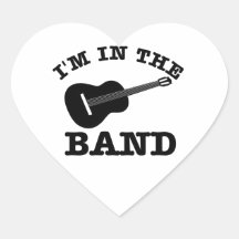 I'm in the band Guitar designs Heart Sticker