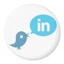 Twitter + LinkedIn Business Networking Card via Twinked.in I'm #in - Twitter &LinkedIn - Circle Magnet