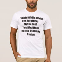 I'm interested in knowing how much my vote cost? t-shirts