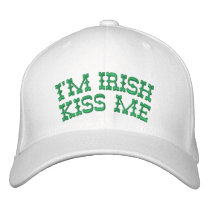 I'M Irish, Kiss Me Monogram at the Back embroidered hats