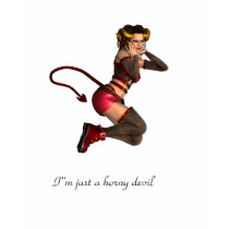 i'm just a horny devil t-shirts