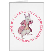 I'M LATE, I'M LATE FOR A VERY IMPORTANT DATE CARDS