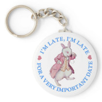 I'M LATE, I'M LATE, FOR A VERY IMPORTANT DATE! KEYCHAINS
