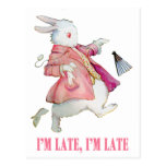 I'M LATE, I'M LATE, FOR A VERY IMPORTANT DATE! POSTCARD
