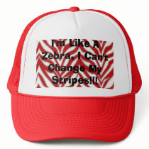 I'm Like A Zebra, I Can't Change My Stripes!!! hats