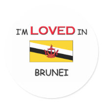 I'm Loved In BRUNEI stickers by flagshirt I'm Loved In BRUNEI stickers