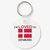 I'm Loved In DENMARK keychains