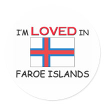 I'm Loved In FAROE ISLANDS stickers by flagshirt I'm Loved In FAROE ISLANDS stickers