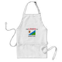 I'm Loved In LESOTHO aprons by flagshirt I'm Loved In LESOTHO aprons