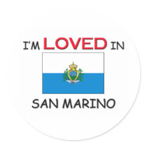 I'm Loved In SAN MARINO stickers by flagshirt I'm Loved In SAN MARINO stickers