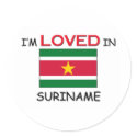 I'm Loved In SURINAME stickers by flagshirt I'm Loved In SURINAME stickers