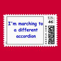 I'm marching to a different postage