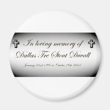 im memory of dallas tre stout duvall refrigerator magnets