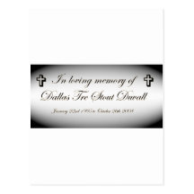im memory of dallas tre stout duvall post card