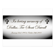 im memory of dallas tre stout duvall postcard