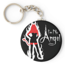 I'm no Angel Black (Flames) Keychain