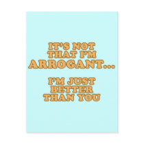 I'm Not Arrogant postcards