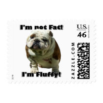 I'm not fat Bulldog Postage Stamp