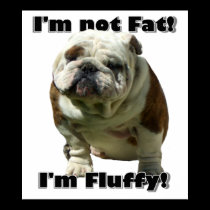 I'm not fat bulldog poster posters