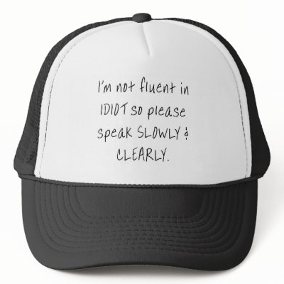 speak slowly hats by