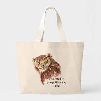 I'm not sad or grumpy this is how I look Owl bag