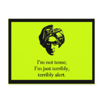 I'm Not Tense postcards
