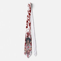 gothic, goth, fairy, fae, faeries, faery, blood, bloody, red, chain, horror, zombie, ghost, asian, japan, japanese, spirit, dark, fantasy, painting, art, creepy, emo, punk, zerick, delphine, levesque, demers, innocent, low, brow, lowbrow, vamp, vampire, evil, halloween, costume, tie, zombies, Tie with custom graphic design