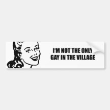I'm not the only gay in the village bumper sticker
