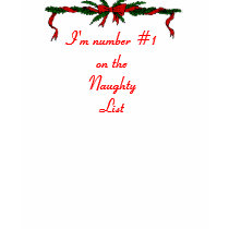 I'm number #1 on the Naughty List t-shirts