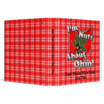 I'm Nuts About Ohio, Funny Red Buckeye Nut 3 Ring Binders