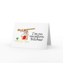 Im On Vacation Bitches Surf Santa cards