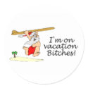 Im On Vacation Bitches (Surf Santa) stickers