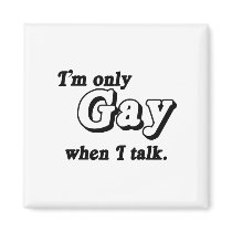 I'm only gay when I talk .png Magnets