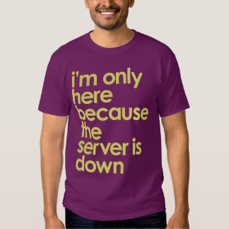 I'm only here because the server is down t-shirt